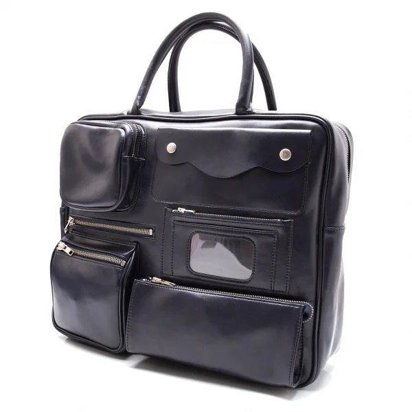 コムデギャルソンCOMME des GARCONS フェイクレザータクティカルポケットバッグ 紺 K-110391_002