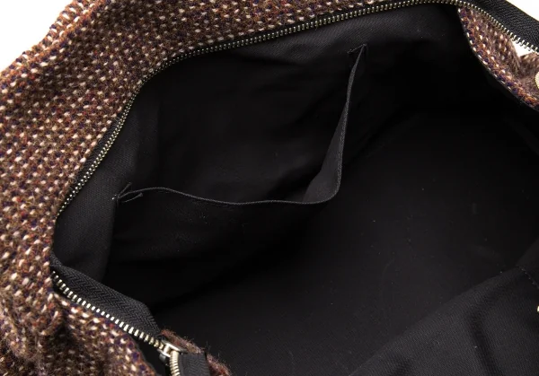 ジュンヤワタナベ コムデギャルソンJUNYA WATANABE COMME des GARCONS ウールツイードつまみデザインハンドバッグ 茶 K-110392_013
