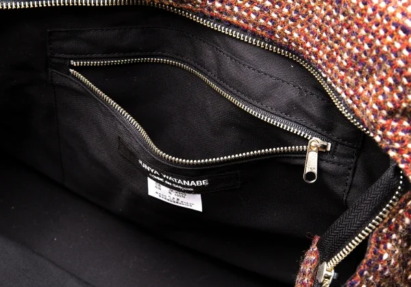 ジュンヤワタナベ コムデギャルソンJUNYA WATANABE COMME des GARCONS ウールツイードつまみデザインハンドバッグ 茶 K-110392_014