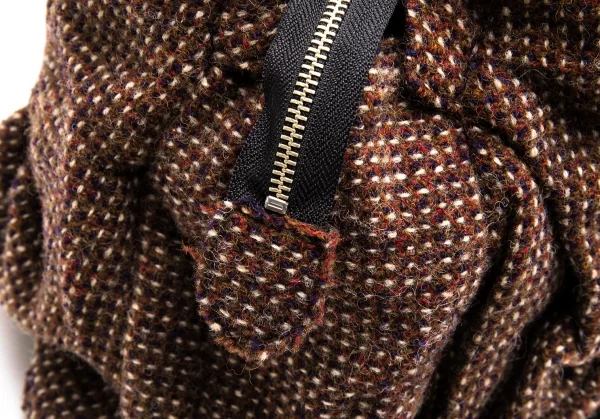 ジュンヤワタナベ コムデギャルソンJUNYA WATANABE COMME des GARCONS ウールツイードつまみデザインハンドバッグ 茶 K-110392_008