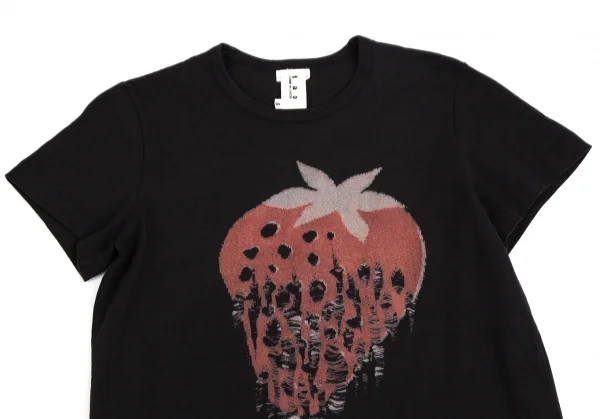 タオ コムデギャルソンtao COMME des GARCONS ストロベリーニットプリントTシャツ 黒S K-110394_002