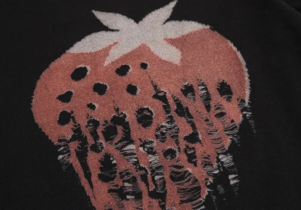 タオ コムデギャルソンtao COMME des GARCONS ストロベリーニットプリントTシャツ 黒S K-110394_006