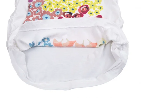 タオ コムデギャルソンtao COMME des GARCONS マルチフラワープリントサイドギャザーTシャツ 白S K-110396_011