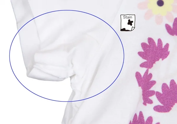 タオ コムデギャルソンtao COMME des GARCONS マルチフラワープリントサイドギャザーTシャツ 白S K-110396_004