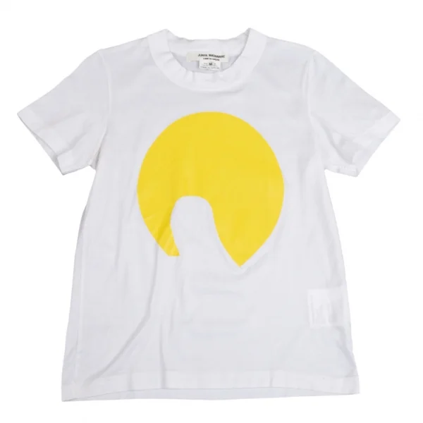 ジュンヤワタナベ コムデギャルソンJUNYA WATANABE COMME des GARCONSヘアスタイルプリントTシャツ 白黄M K-110400_001