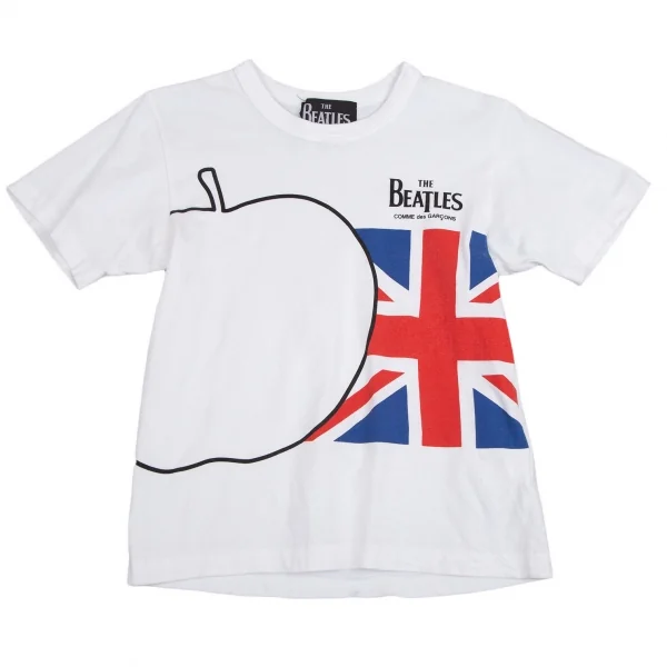 ザ ビートルズ コムデギャルソンTHE BEATLES COMME des GARCONS アップル&ユニオンジャックプリントTシャツ 白XS K-110404_001