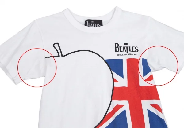 ザ ビートルズ コムデギャルソンTHE BEATLES COMME des GARCONS アップル&ユニオンジャックプリントTシャツ 白XS K-110404_002