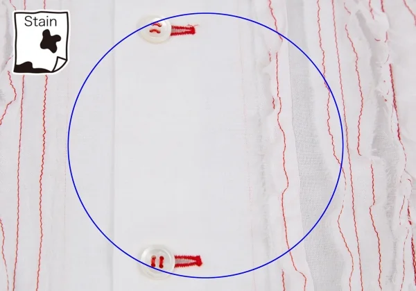 ローブドシャンブル コムデギャルソンrobe de chambre COMME des GARCONS テーピングフリルラウンドカラー半袖ブラウス 白S K-110408_009