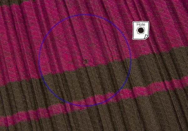 プリーツプリーズPLEATS PLEASE ポリコットンプリーツマルチボーダーハイネック半袖チュニック カーキ紫4 K-110426_007