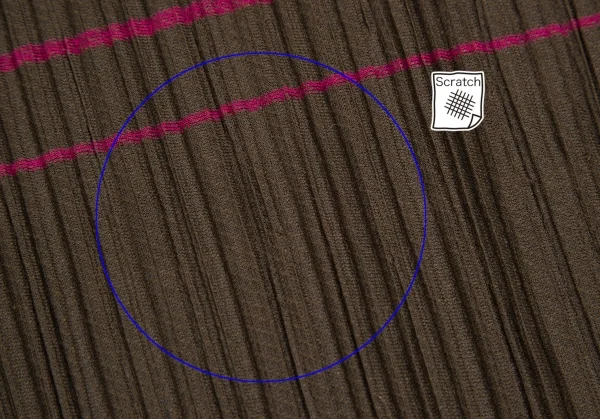 プリーツプリーズPLEATS PLEASE ポリコットンプリーツマルチボーダーハイネック半袖チュニック カーキ紫4 K-110426_008