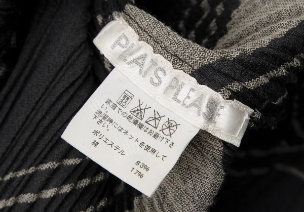 PLEATS PLEASE Poly Cotton Stripe Printed Long Jacket K-110427_020