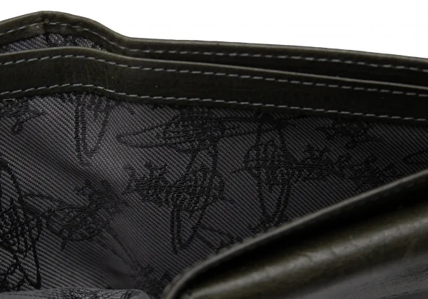 ヴィヴィアンウエストウッドVivienne Westwood レザージャイアントオーブウォレット 二つ折り財布 こげ茶 K-110432_011