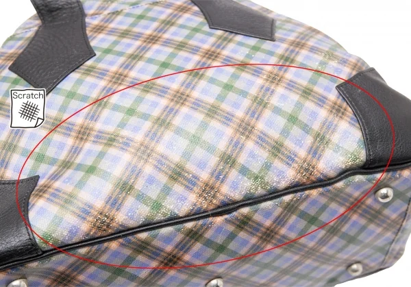 ヴィヴィアンウエストウッドVivienne Westwood コーティングキャンバスチェックオーブプリントハンドバッグ マルチ K-110438_008