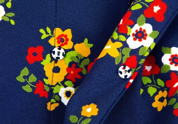 COMME des GARCONS Floral Printed Chiffon Chinese Dress K-110444_006