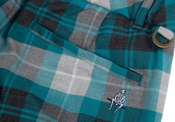 新品!ポールスチュアート スポーツPaul Stuart SPORT タータンチェックストレッチテーパードパンツ 水色グレー11 K-110460_010