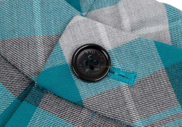 新品!ポールスチュアート スポーツPaul Stuart SPORT タータンチェックストレッチテーパードパンツ 水色グレー11 K-110460_003