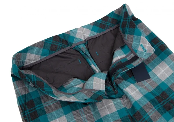 新品!ポールスチュアート スポーツPaul Stuart SPORT タータンチェックストレッチテーパードパンツ 水色グレー11 K-110460_004