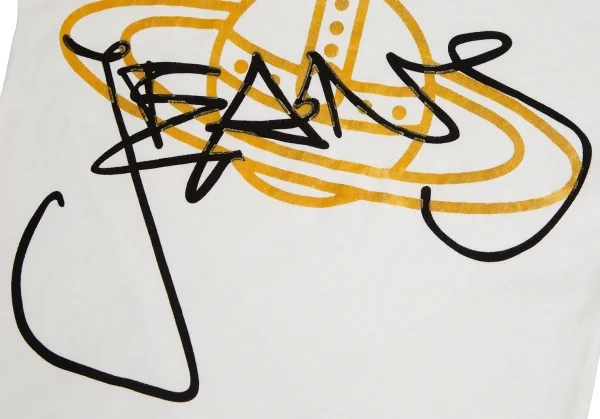 ヴィヴィアンウエストウッドVivienne Westwood 旧赤タグ オーブグリッタープリントTシャツ 白M位 K-110477_008