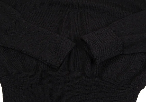 ヴィヴィアンウエストウッドVivienne Westwood 旧赤タグ ウールオーブワンポイント刺繍タートルネックニットセーター 位 黒M K-110478_007