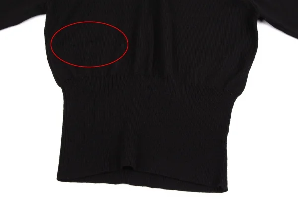 ヴィヴィアンウエストウッドVivienne Westwood 旧赤タグ ウールオーブワンポイント刺繍タートルネックニットセーター 位 黒M K-110478_008