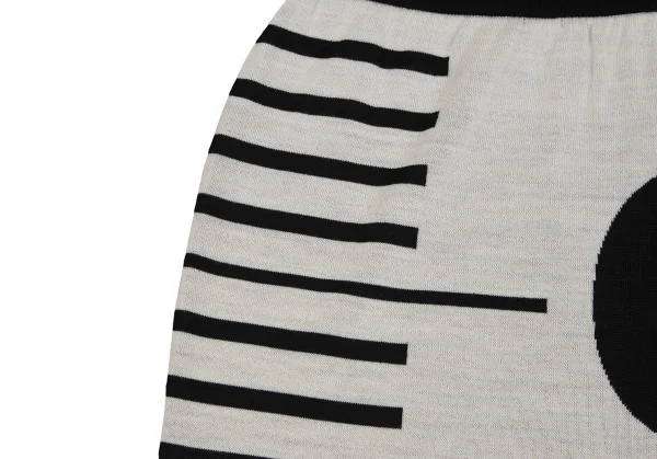 ジャンポールゴルチエ フォー セットプルミエJean Paul GAULTIER FOR SEPT PREMIERES メジャージャガードニットスカート 白黒38 K-110495_014