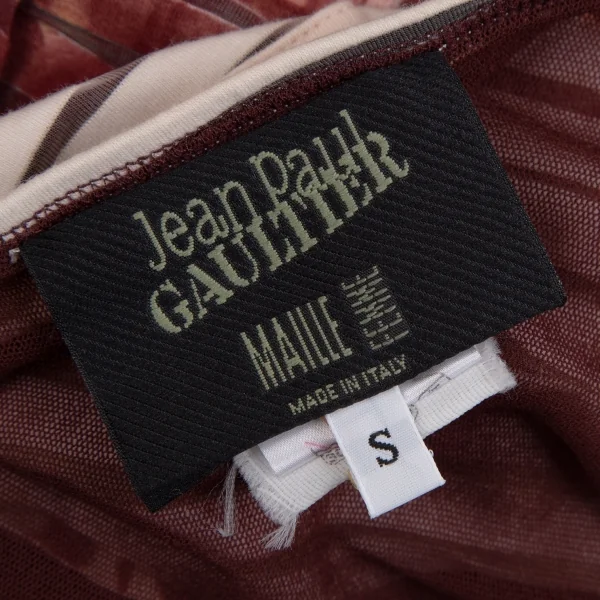 Jean-Paul GAULTIER Gargoyle Stripe Devil Mesh Tube Top Dress K-110512_020