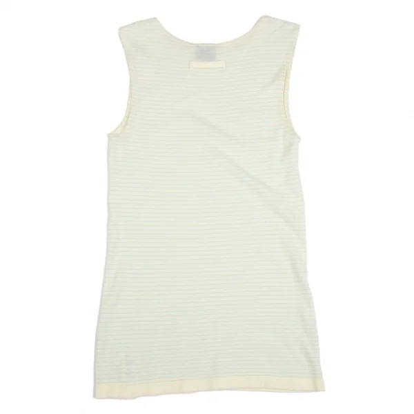 ジャンポールゴルチエ ファムJean Paul GAULTIER FEMME ロゴメッシュボーダータンクトップ 薄黄水色M K-110516_010