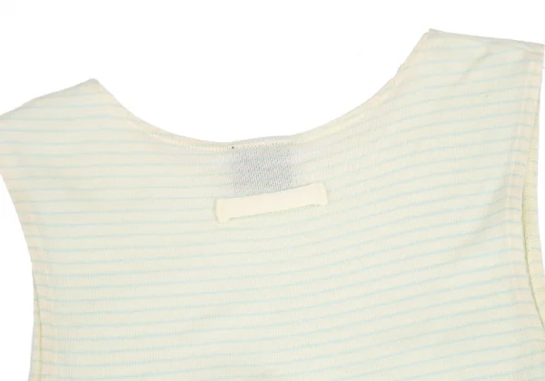 ジャンポールゴルチエ ファムJean Paul GAULTIER FEMME ロゴメッシュボーダータンクトップ 薄黄水色M K-110516_011