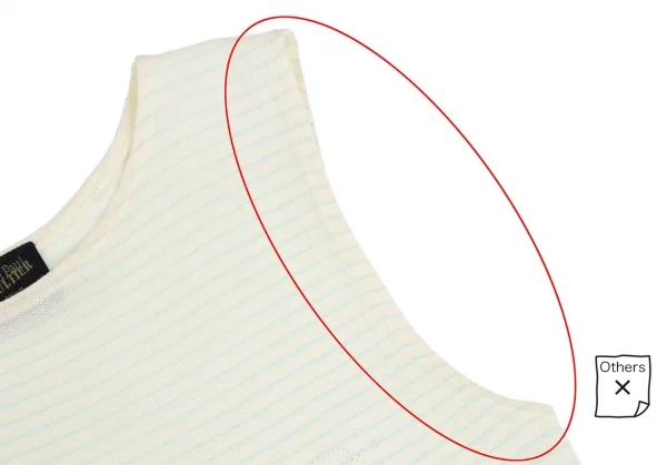 ジャンポールゴルチエ ファムJean Paul GAULTIER FEMME ロゴメッシュボーダータンクトップ 薄黄水色M K-110516_005