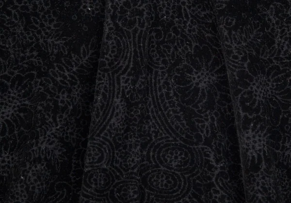 ジャンポールゴルチエ ファムJean Paul GAULTIER FEMME フロッキープリントドレープネックノースリーブワンピース 黒40 K-110521_011