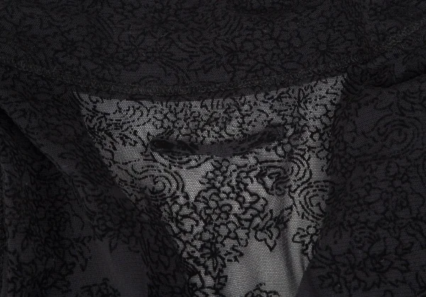 ジャンポールゴルチエ ファムJean Paul GAULTIER FEMME フロッキープリントドレープネックノースリーブワンピース 黒40 K-110521_016