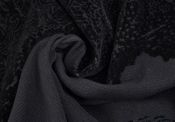 ジャンポールゴルチエ ファムJean Paul GAULTIER FEMME フロッキープリントドレープネックノースリーブワンピース 黒40 K-110521_018