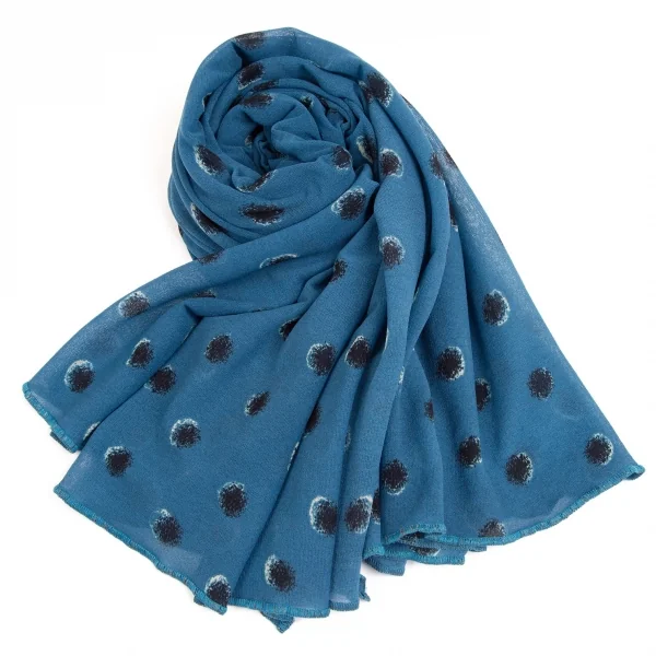 Jean-Paul GAULTIER CLASSIQUE Printed Mesh Stole Blue XS K-110523_001