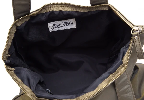 ジャンポールゴルチエJean Paul GAULTIER ドラゴンプリント光沢トートバッグ カーキ K-110539_015