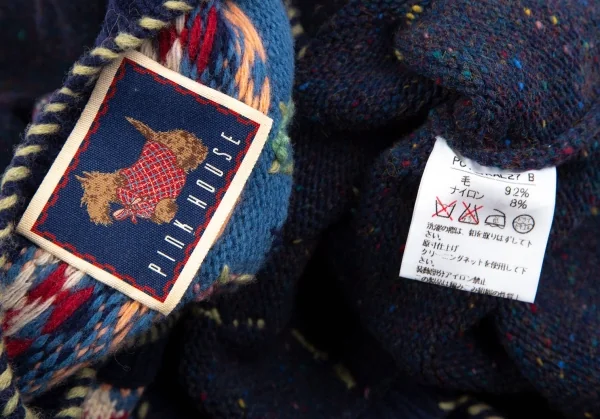 ピンクハウスPINK HOUSE ワッペン装飾アーガイル切替ニット