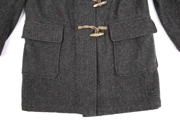 ヒステリックグラマーHYSTERIC GLAMOUR バックプリントウールダッフルコート グレーFREE K-110567_012