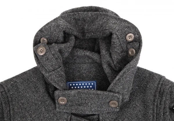 ヒステリックグラマーHYSTERIC GLAMOUR バックプリントウールダッフルコート グレーFREE K-110567_005