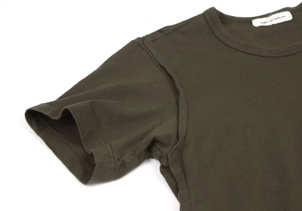 コムデギャルソンCOMME des GARCONS アウトシームデザインTシャツ カーキS位 K-110590_004