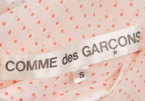 コムデギャルソンCOMME des GARCONS ピンドットプリントシフォンフリル装飾ブラウス ライトピンクS K-110619_016