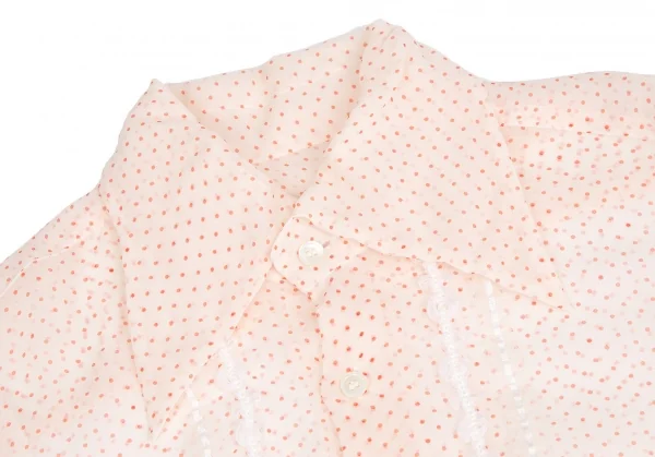 コムデギャルソンCOMME des GARCONS ピンドットプリントシフォンフリル装飾ブラウス ライトピンクS K-110619_004