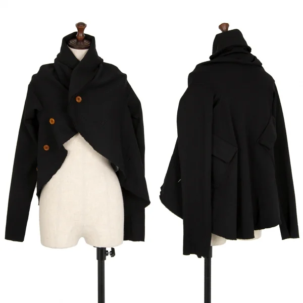 コムデギャルソンCOMME des GARCONS ストレッチウールサークルシルエットジャケット 黒S K-110624_001