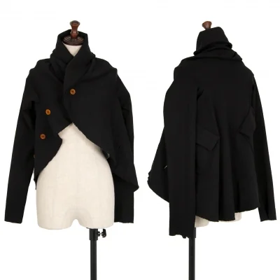 コムデギャルソンCOMME des GARCONS ストレッチウールサークルシルエットジャケット 黒