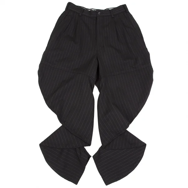 COMME des GARCONS Stripe Wool Banana Pants Black XS K-110635_001