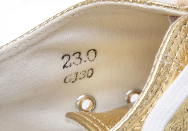 コムデギャルソンCOMME des GARCONS フォイルレザープラットフォームシューズ ゴールド23 K-110641_011
