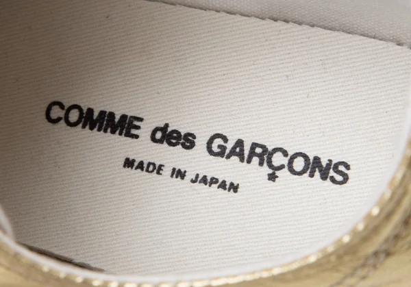 コムデギャルソンCOMME des GARCONS フォイルレザープラットフォームシューズ ゴールド23 K-110641_012