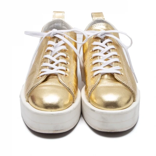 コムデギャルソンCOMME des GARCONS フォイルレザープラットフォームシューズ ゴールド23 K-110641_002