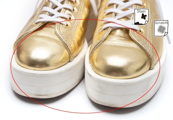 コムデギャルソンCOMME des GARCONS フォイルレザープラットフォームシューズ ゴールド23 K-110641_003