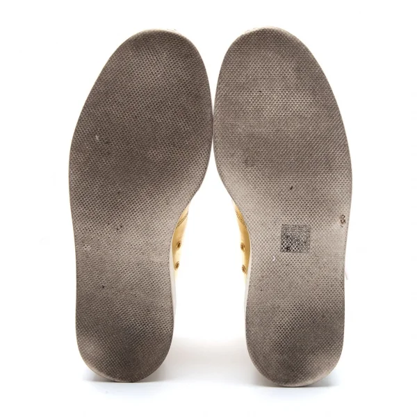 コムデギャルソンCOMME des GARCONS フォイルレザープラットフォームシューズ ゴールド23 K-110641_009