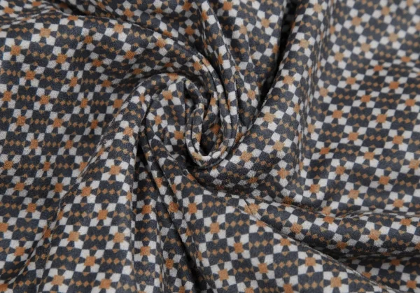 ミラショーンmila schon 幾何学プリントピーチスキンパンツ 緑マスタード白42 K-110649_010