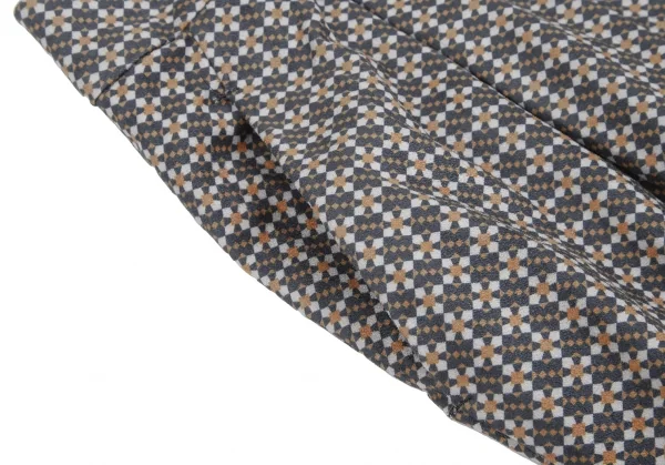 ミラショーンmila schon 幾何学プリントピーチスキンパンツ 緑マスタード白42 K-110649_003